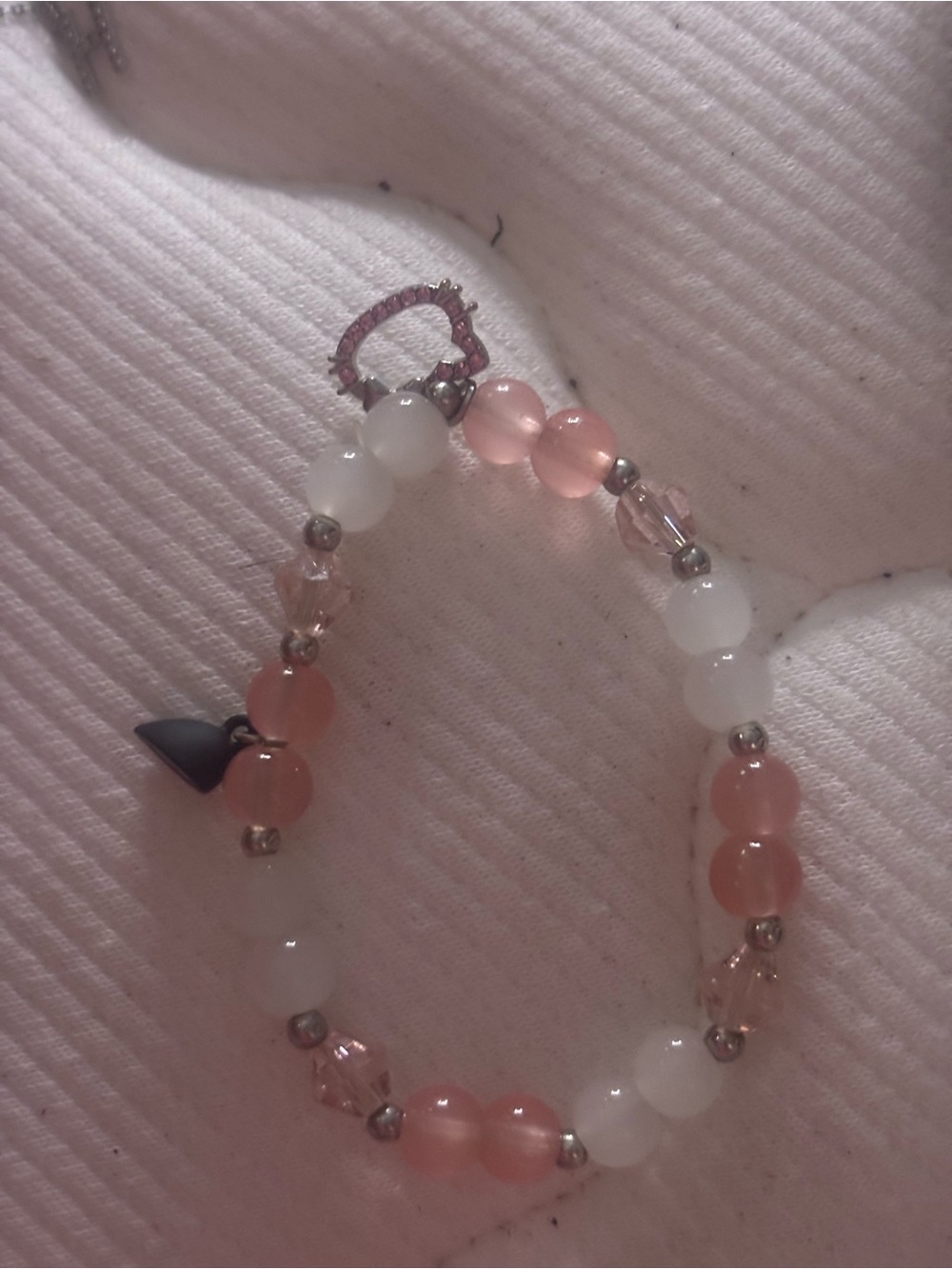 Delicate Pink and White Beaded Bracelet - Women Jewelry